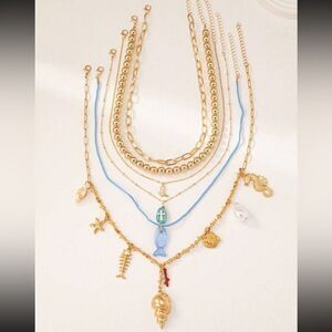Boho seashell summer necklace M551